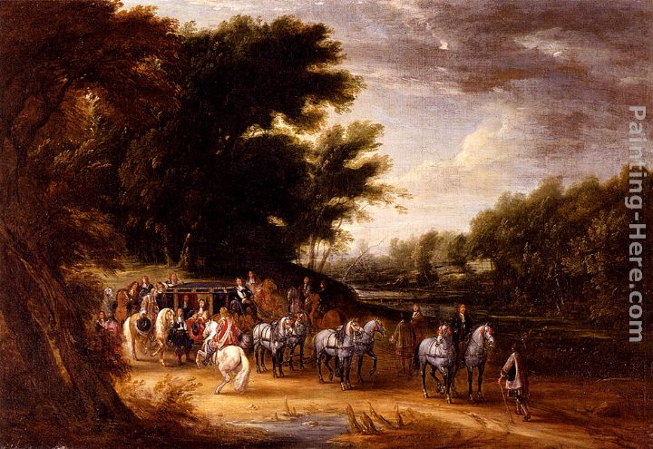 Louis XIV In A State Coach Accompanied By His Gentlemen